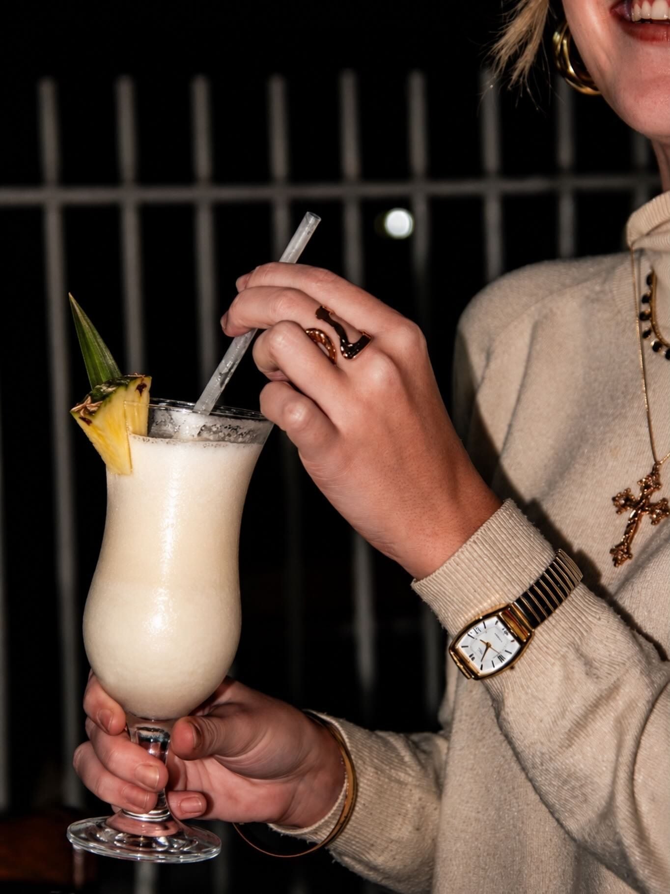 Piña colada cremosa preparada para festa