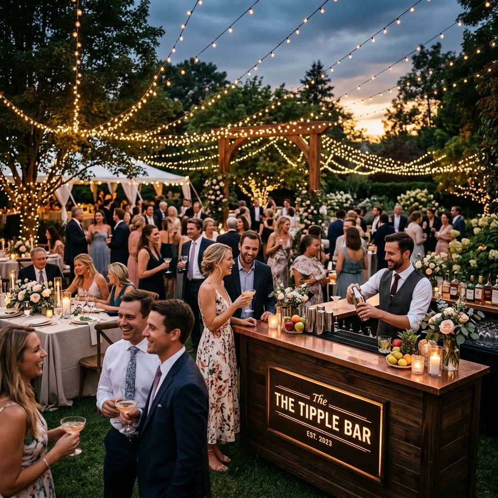 Open bar em casamento elegante